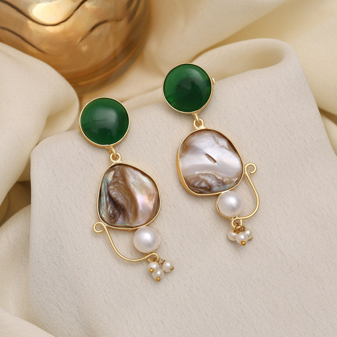 Green Color Amrapali Earrings