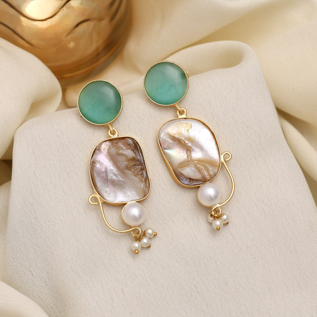 Pista Green Color Amrapali Earrings