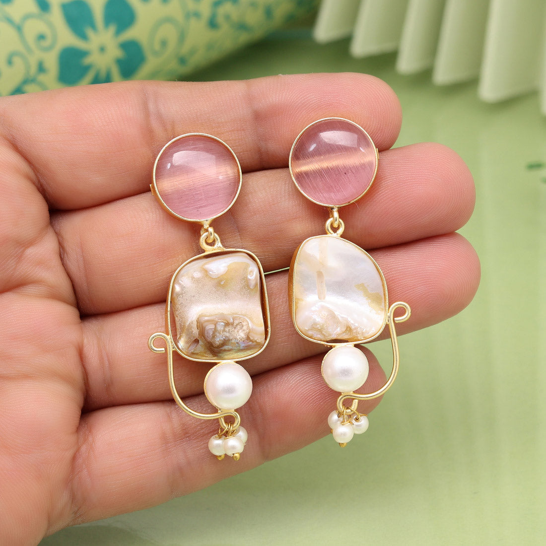 Pink Color Amrapali Earrings