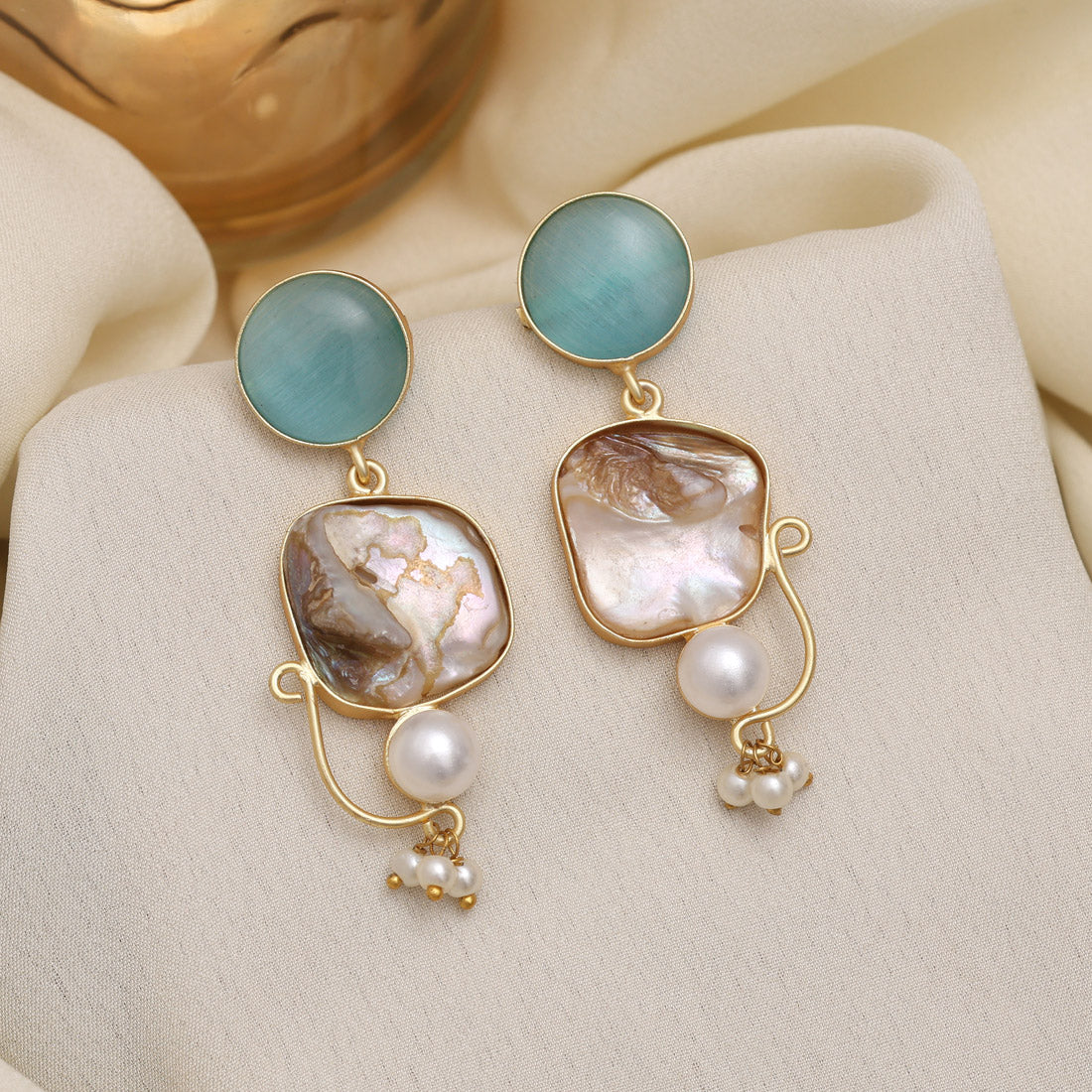 Sky Blue Color Amrapali Earrings