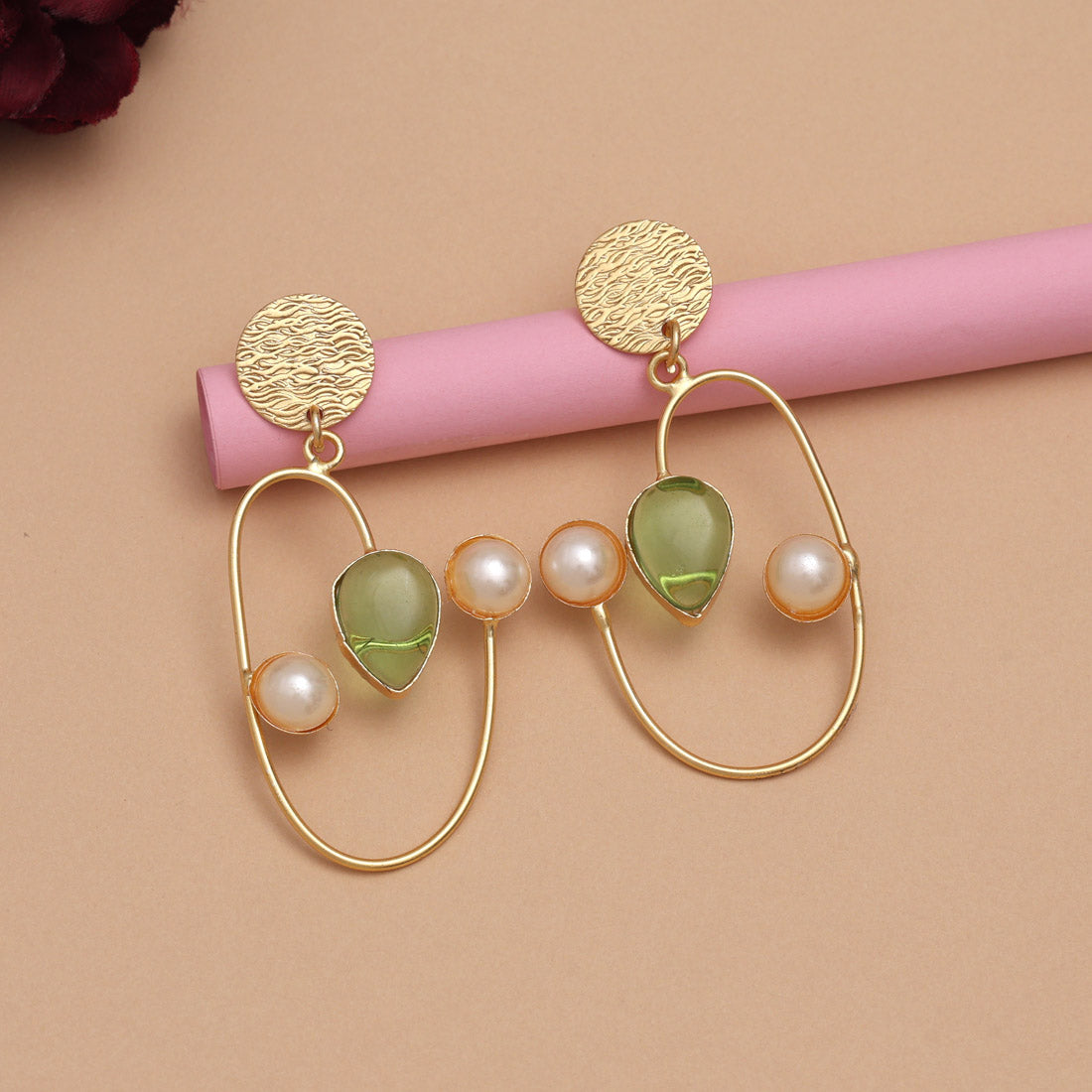 Light Green Color Amrapali Earrings