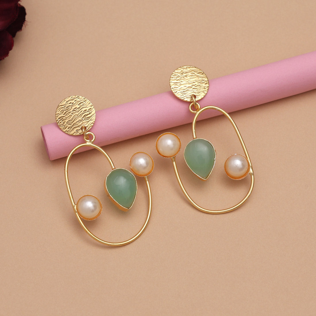 Pista Green Color Amrapali Earrings