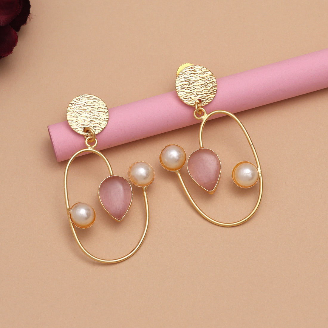 Pink Color Amrapali Earrings
