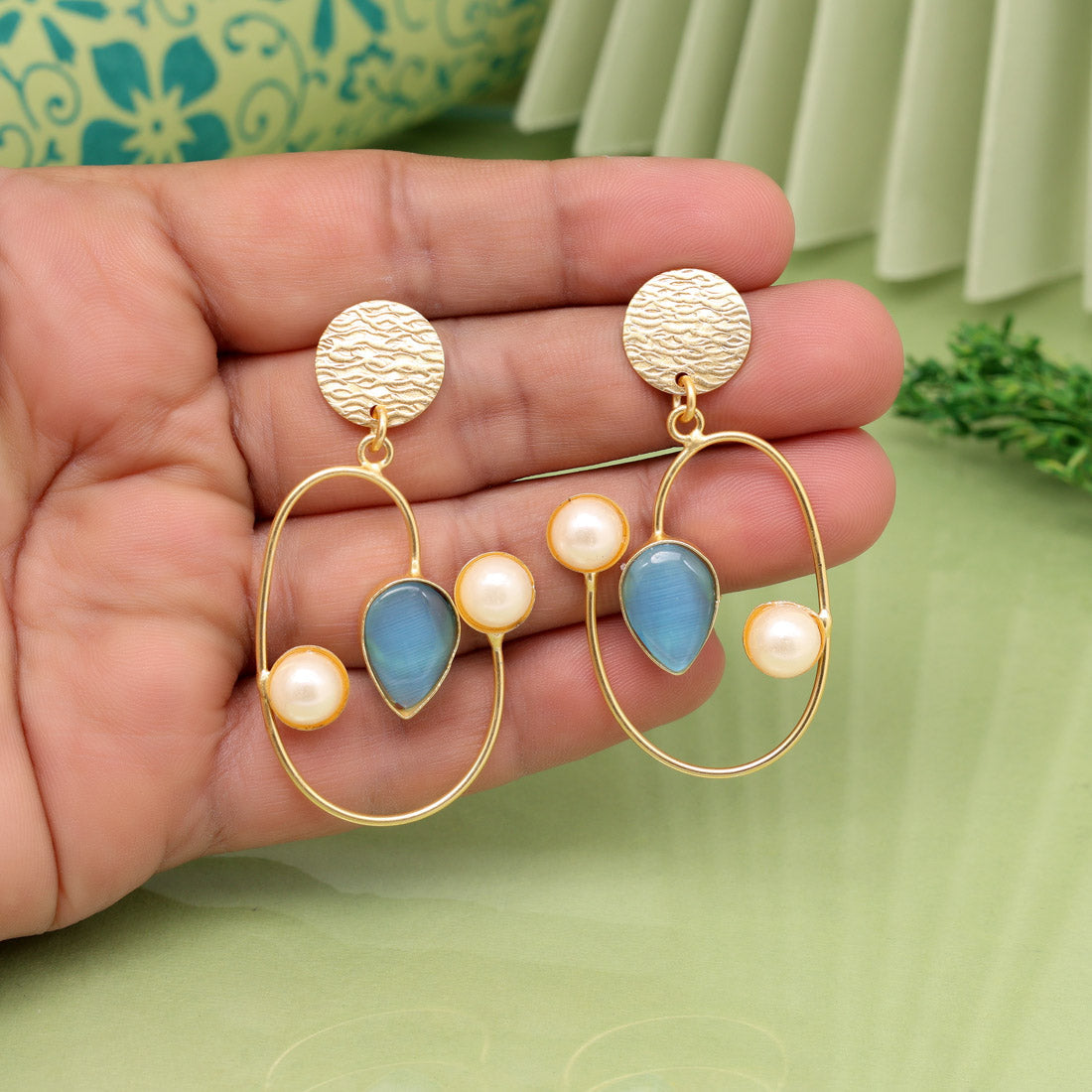 Sky Blue Color Amrapali Earrings