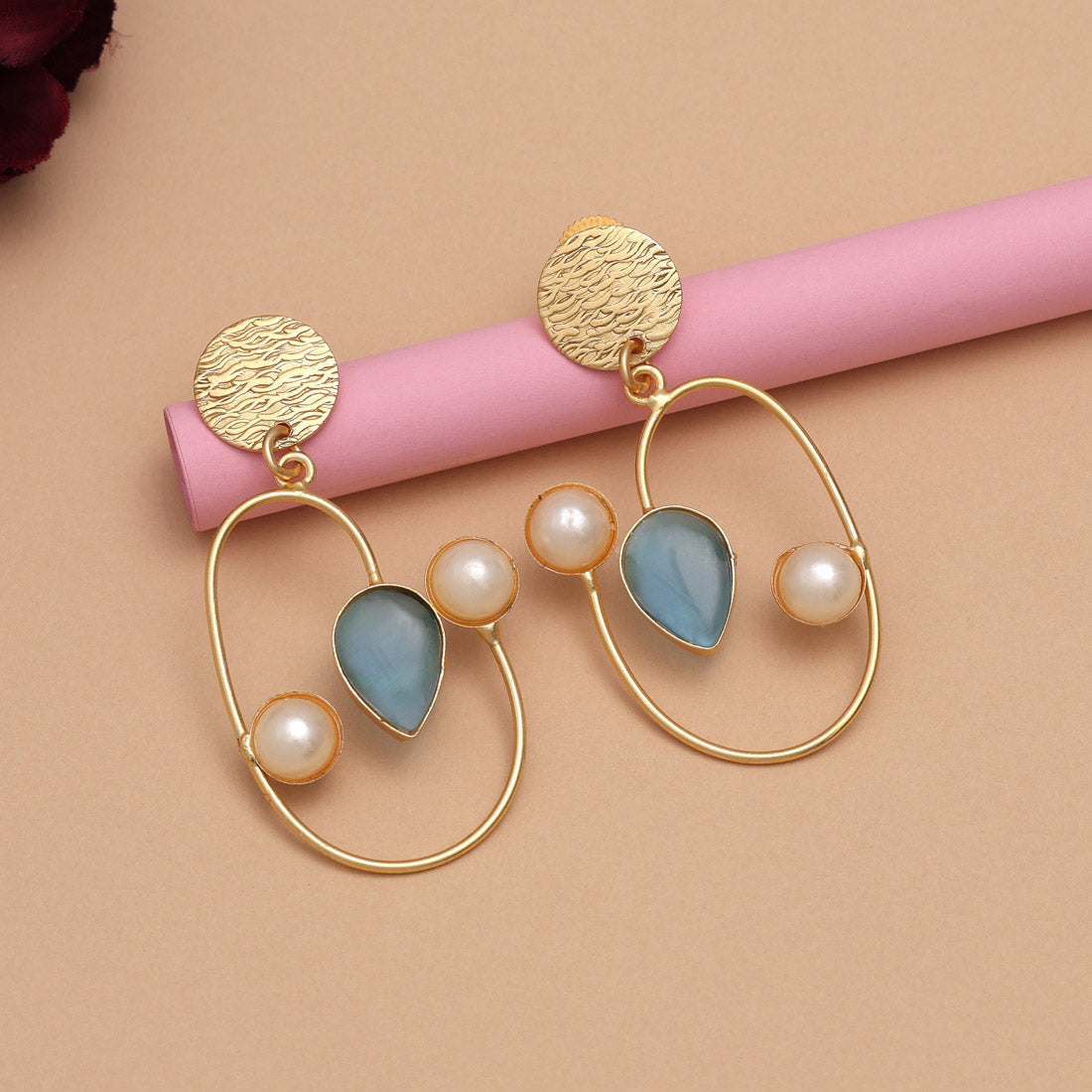 Sky Blue Color Amrapali Earrings