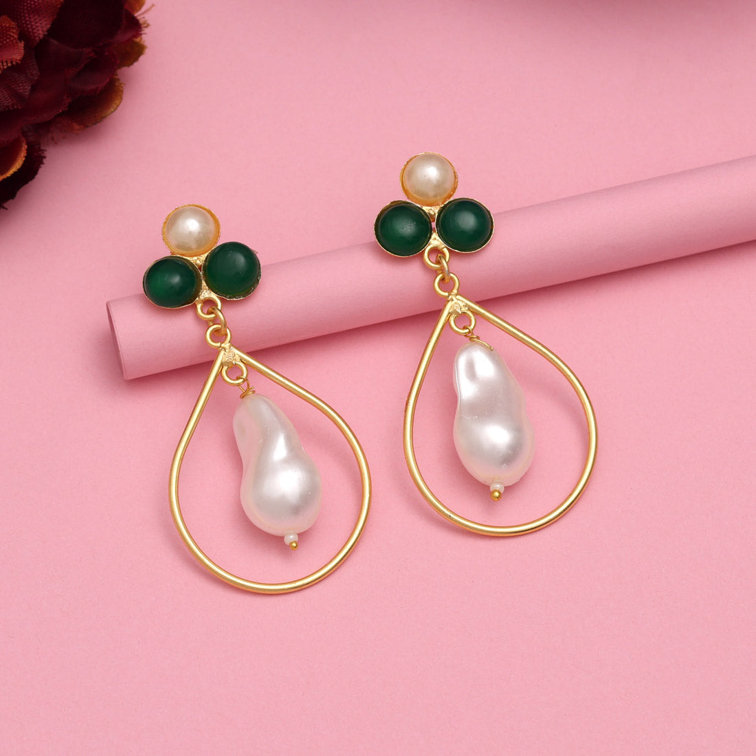 Green Color Amrapali Earrings