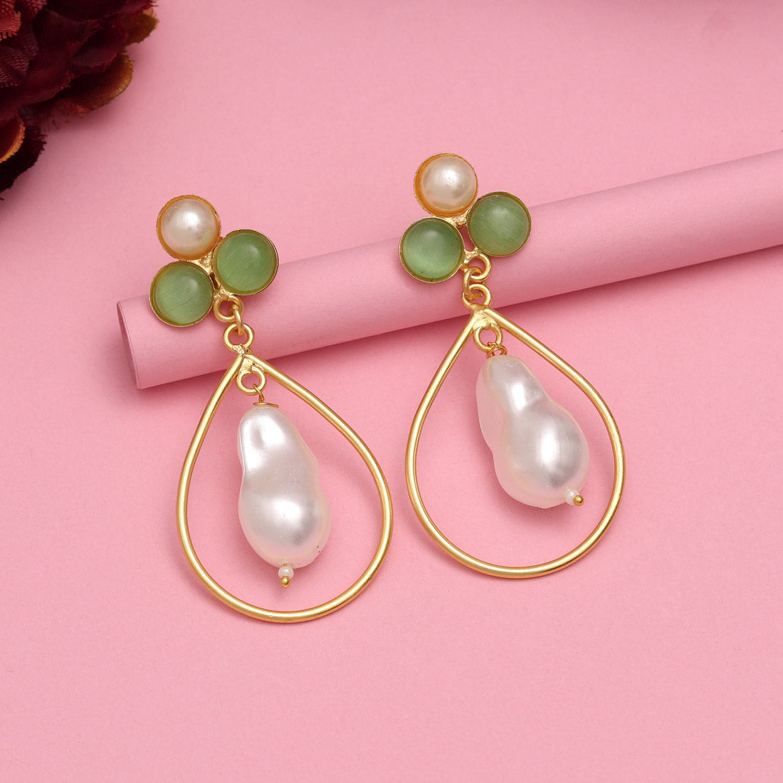 Pista Green Color Amrapali Earrings