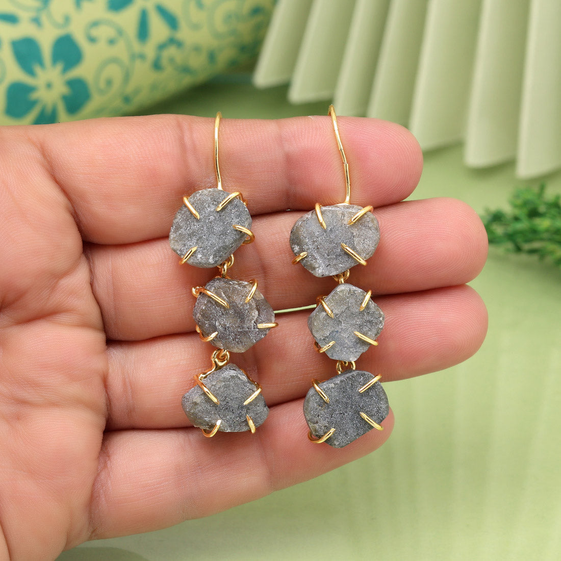 Grey Color Amrapali Earrings