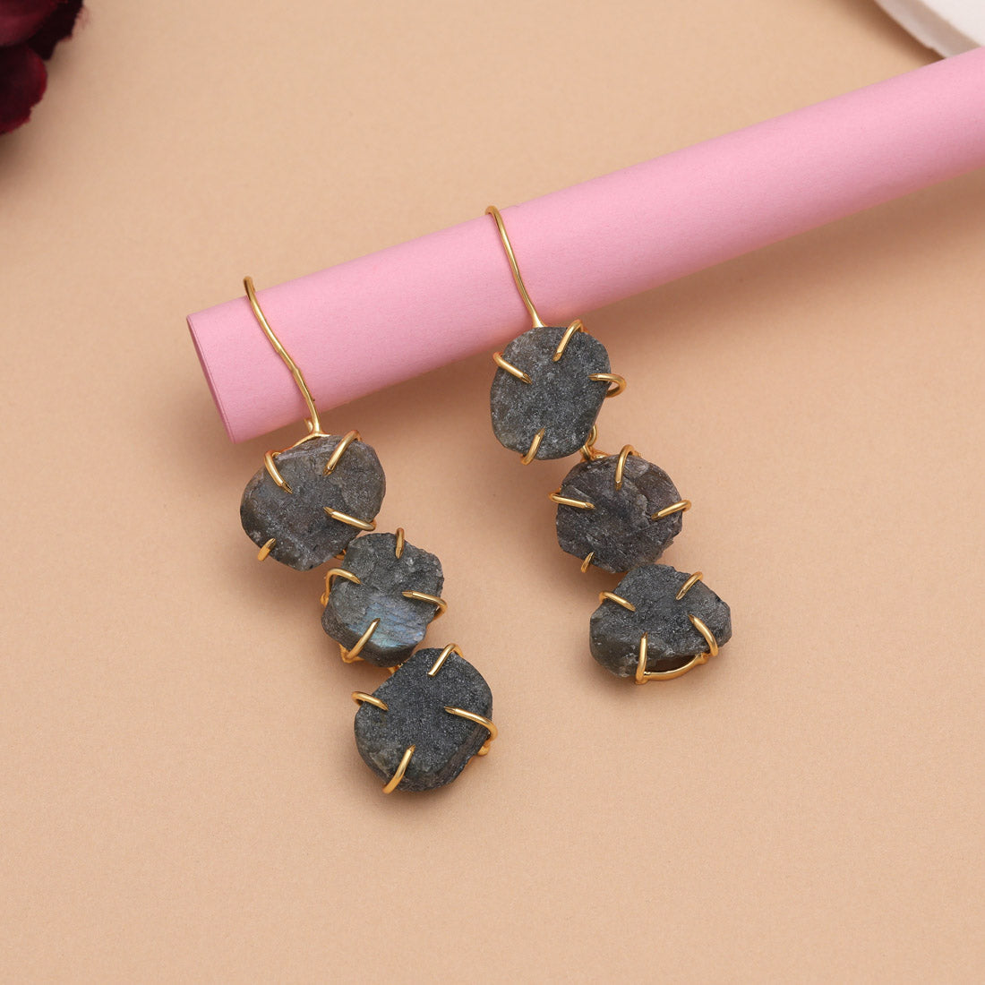 Grey Color Amrapali Earrings
