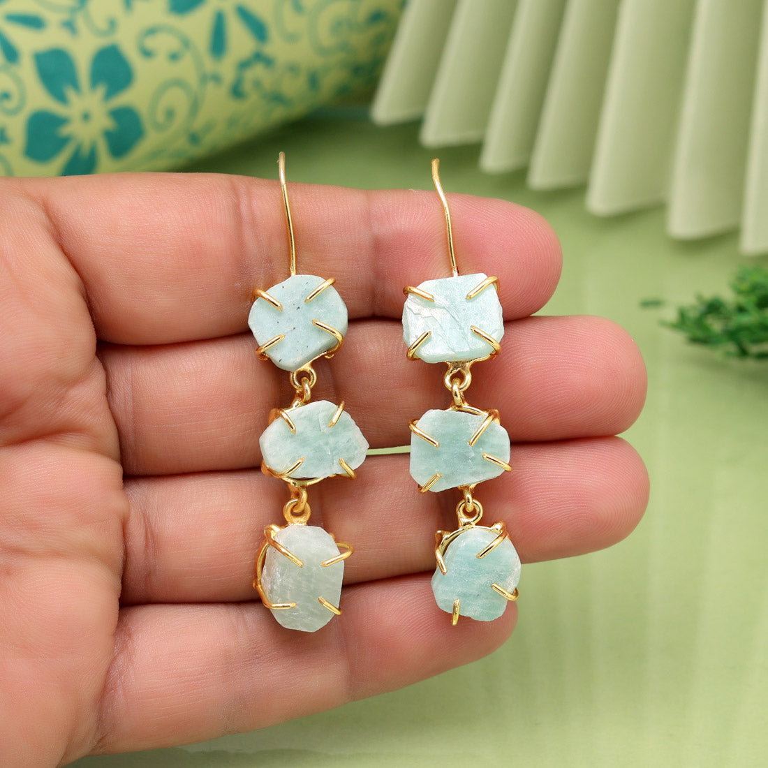 Pista Green Color Amrapali Earrings