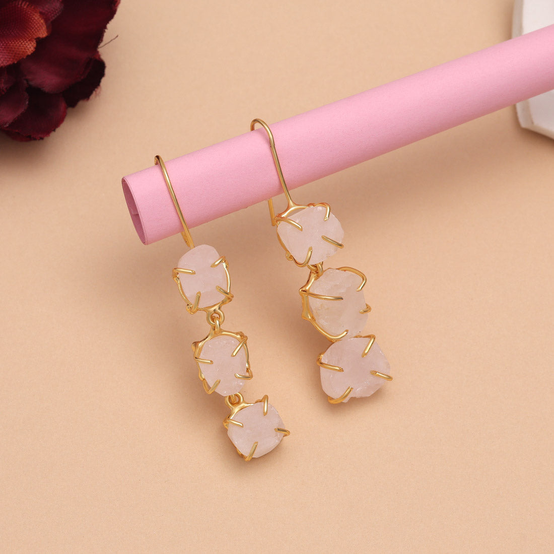 Pink Color Amrapali Earrings