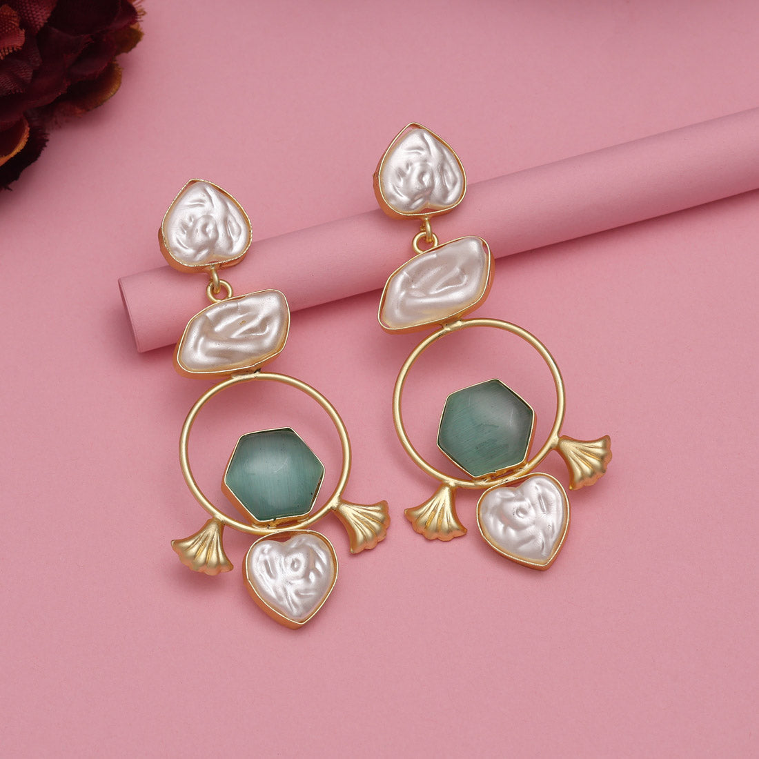 Pista Green Color Amrapali Earrings