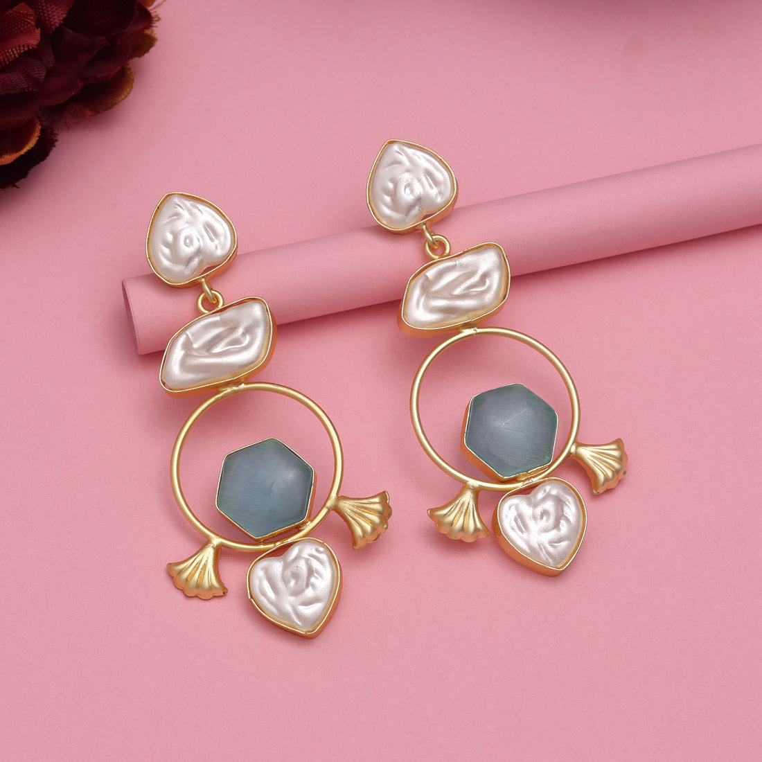 Sky Blue Color Amrapali Earrings