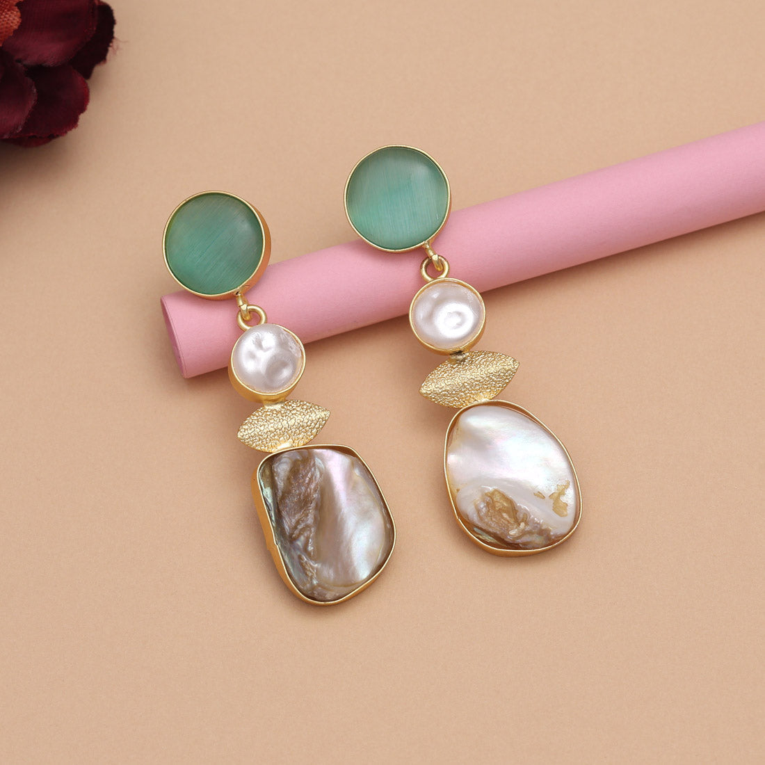 Pista Green Color Amrapali Earrings