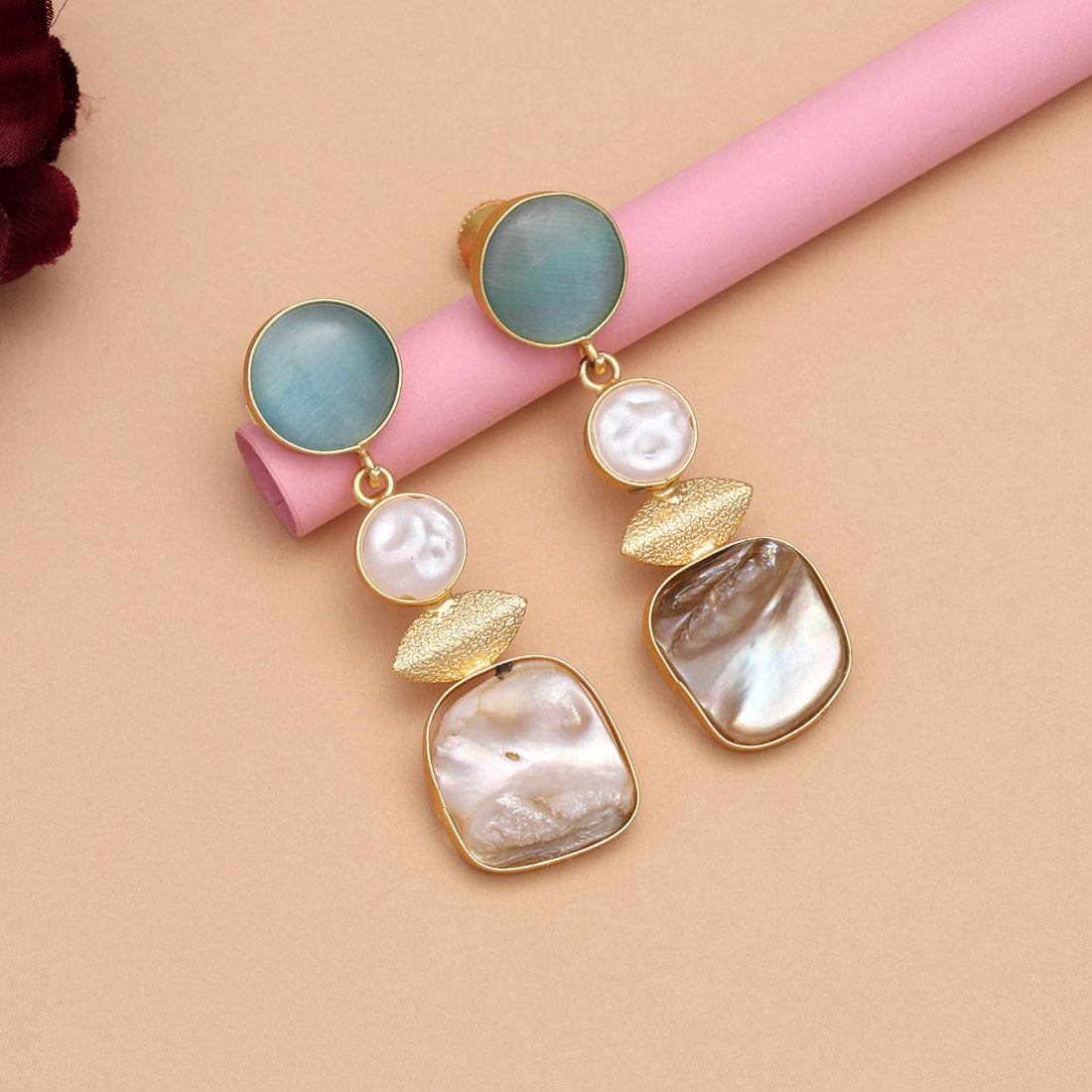 Sky Blue Color Amrapali Earrings