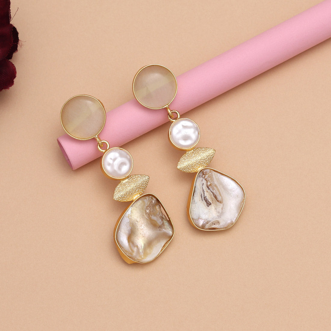 White Color Amrapali Earrings
