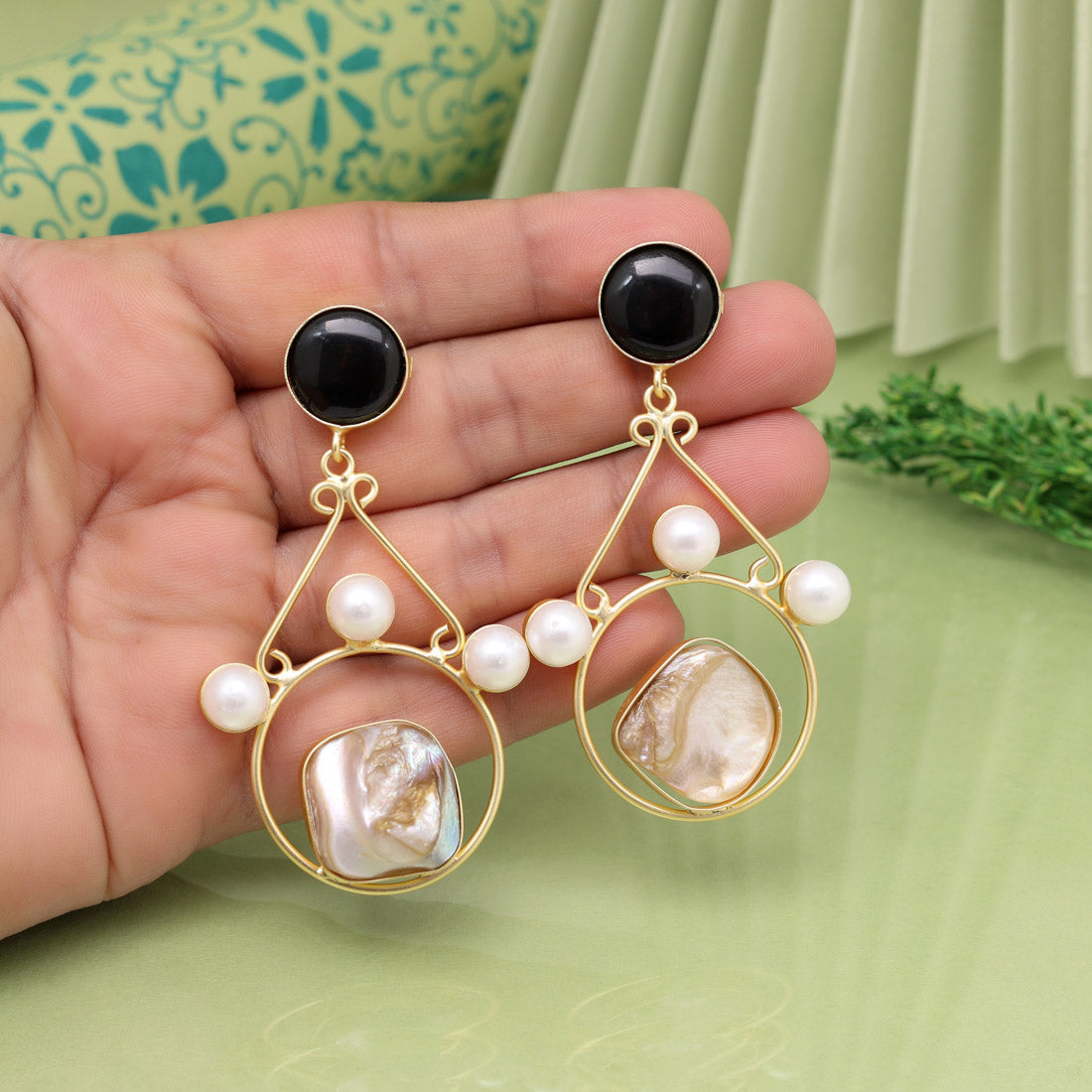Black Color Amrapali Earrings
