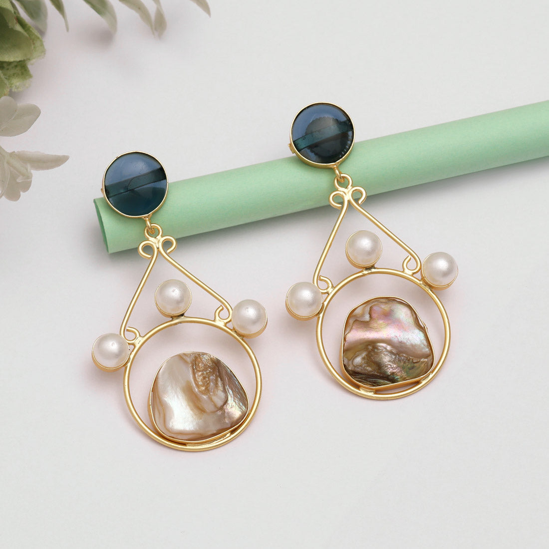 Blue Color Amrapali Earrings