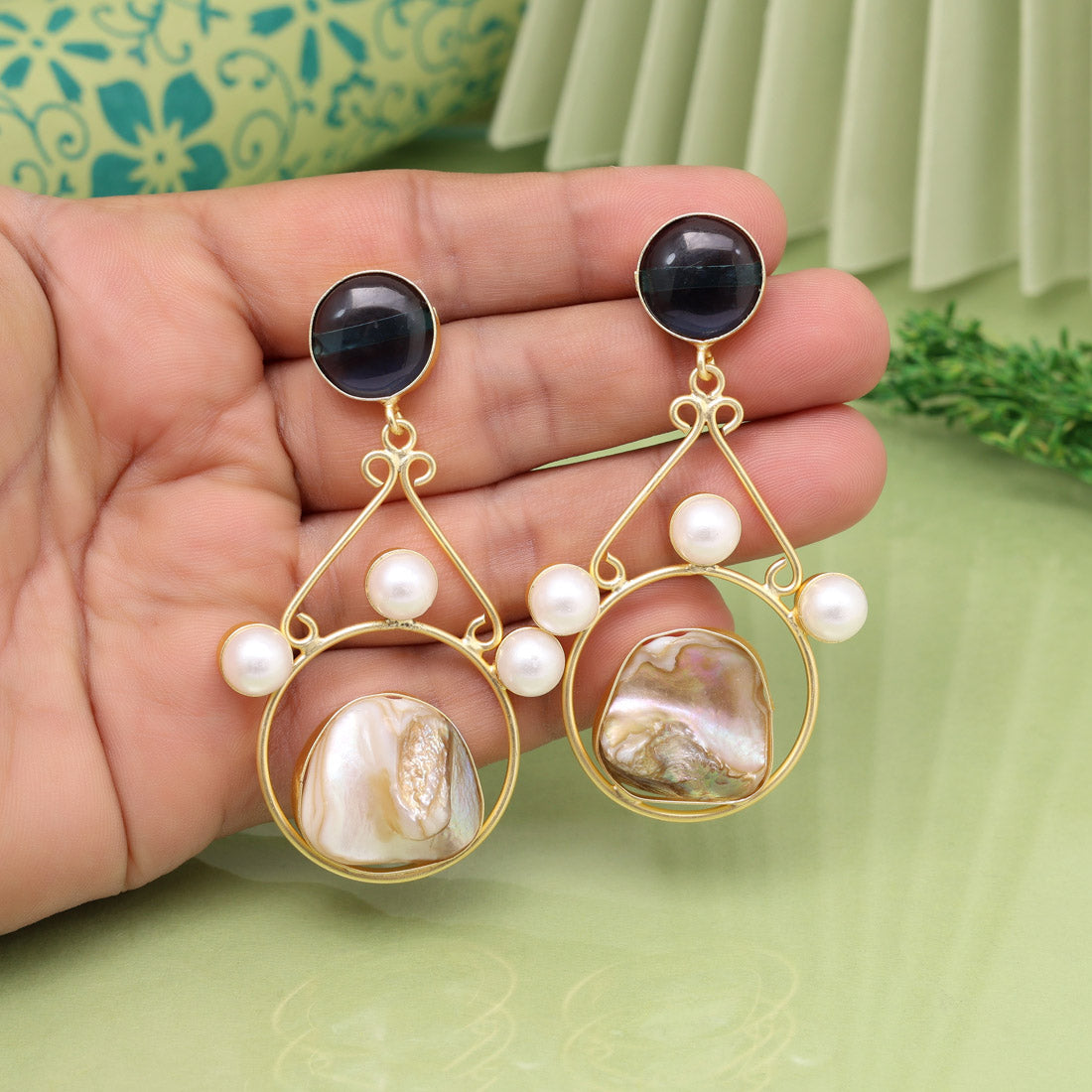 Blue Color Amrapali Earrings