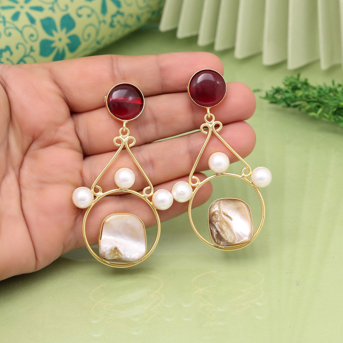 Maroon Color Amrapali Earrings