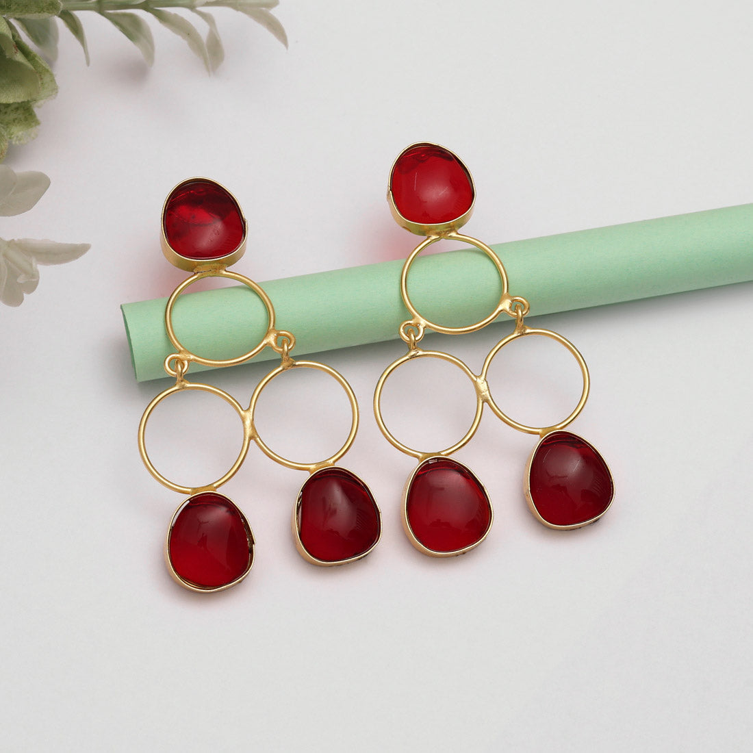Maroon Color Amrapali Earrings