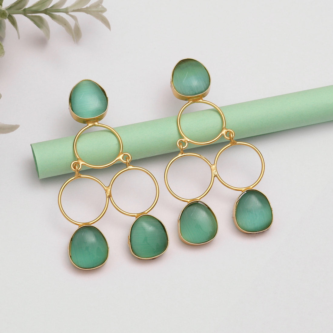 Pista Green Color Amrapali Earrings