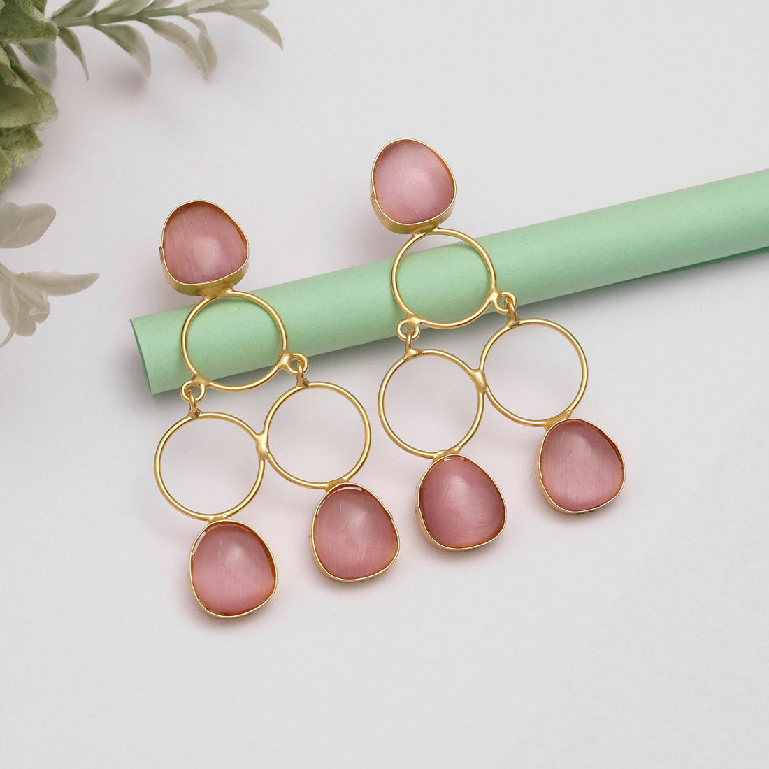 Pink Color Amrapali Earrings