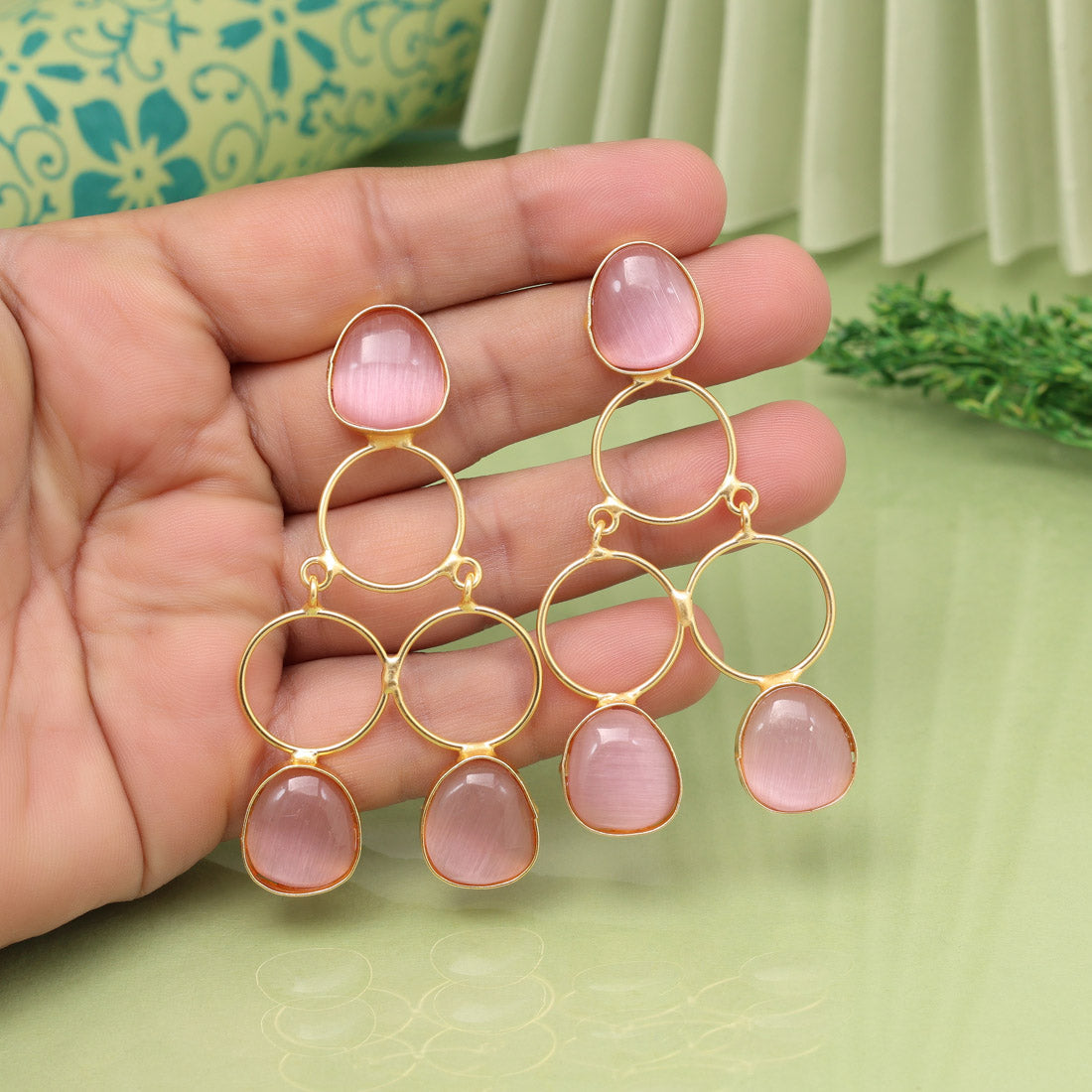 Pink Color Amrapali Earrings