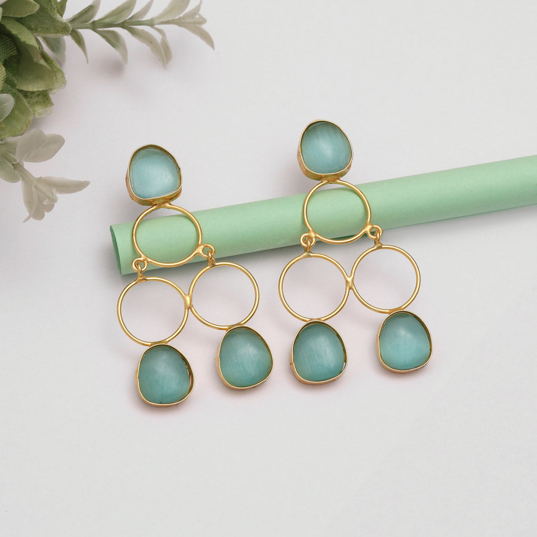 Sky Blue Color Amrapali Earrings