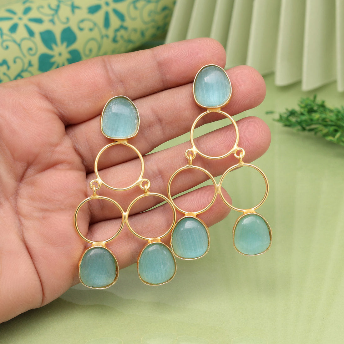 Sky Blue Color Amrapali Earrings