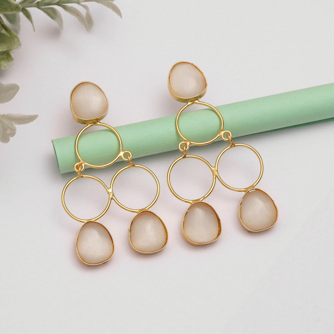 White Color Amrapali Earrings