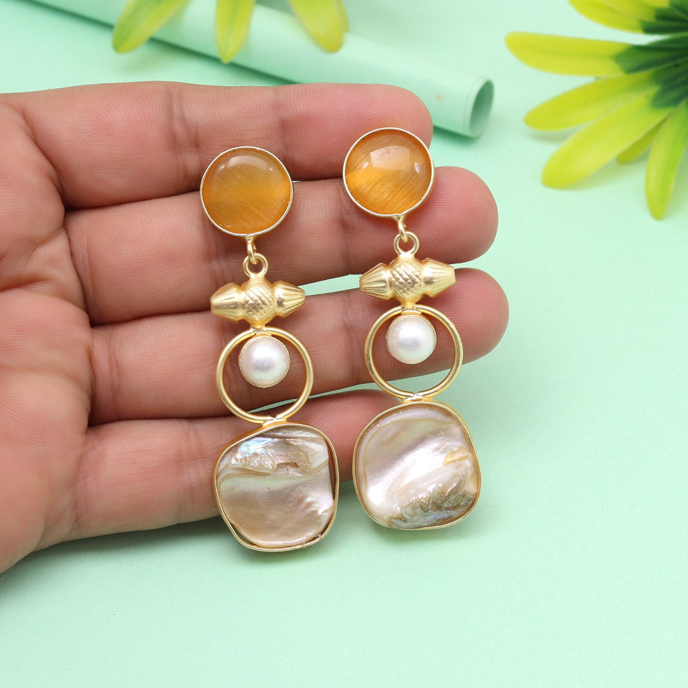 Sunset Mustard Yellow Color Amrapali Earrings