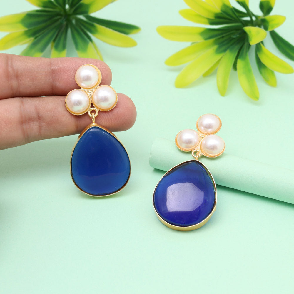 Sapphire Blue Color Amrapali Earrings