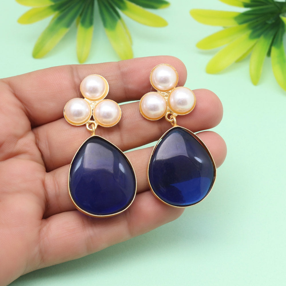 Sapphire Blue Color Amrapali Earrings