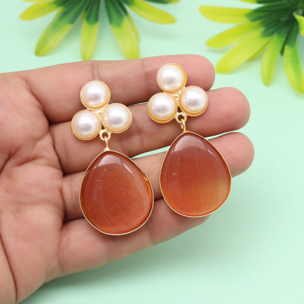 Mocha Brown Color Amrapali Earrings