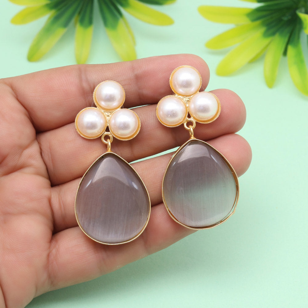 Ash Grey Color Amrapali Earrings