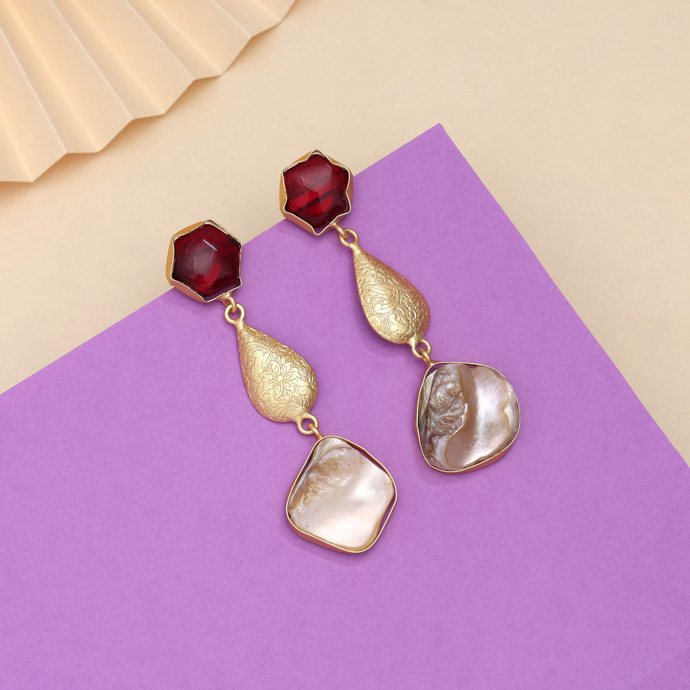 Wine Maroon Color Amrapali Earrings