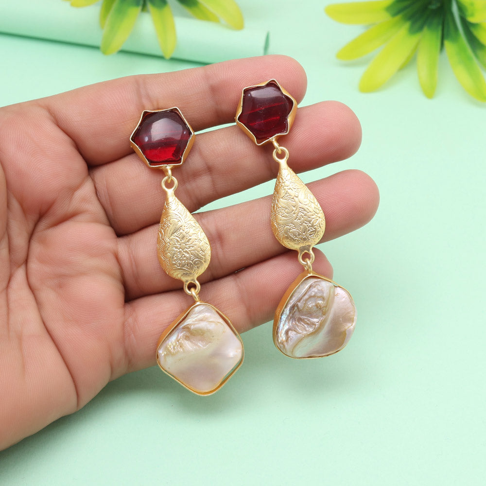 Wine Maroon Color Amrapali Earrings