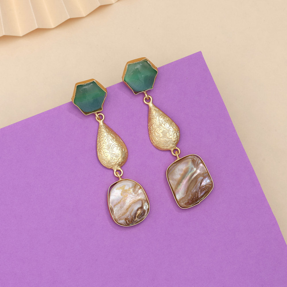 Frosted Pista Green Color Amrapali Earrings