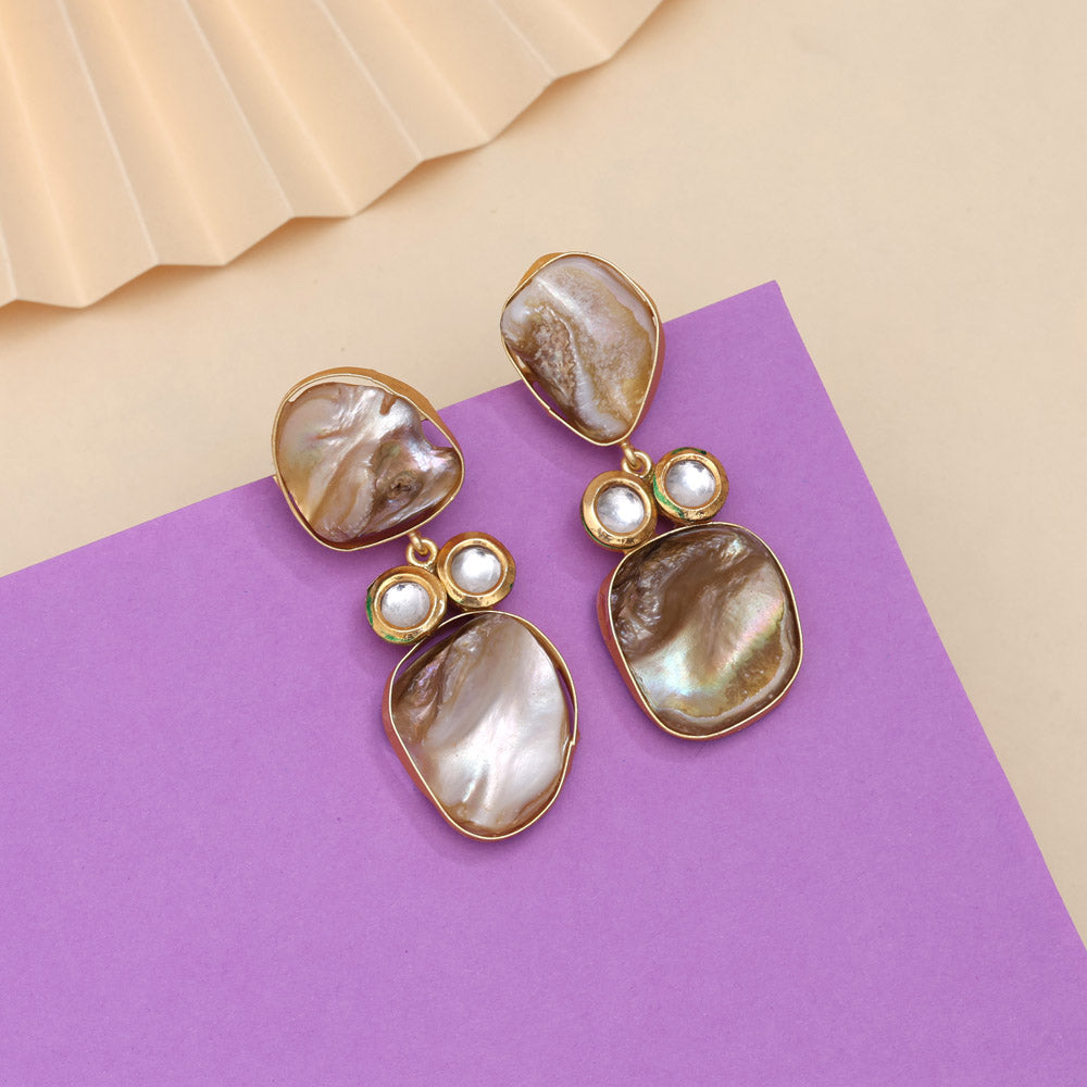 Silky White Color Amrapali Earrings