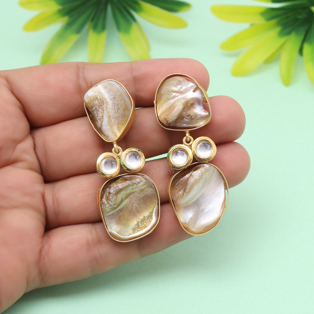 Silky White Color Amrapali Earrings