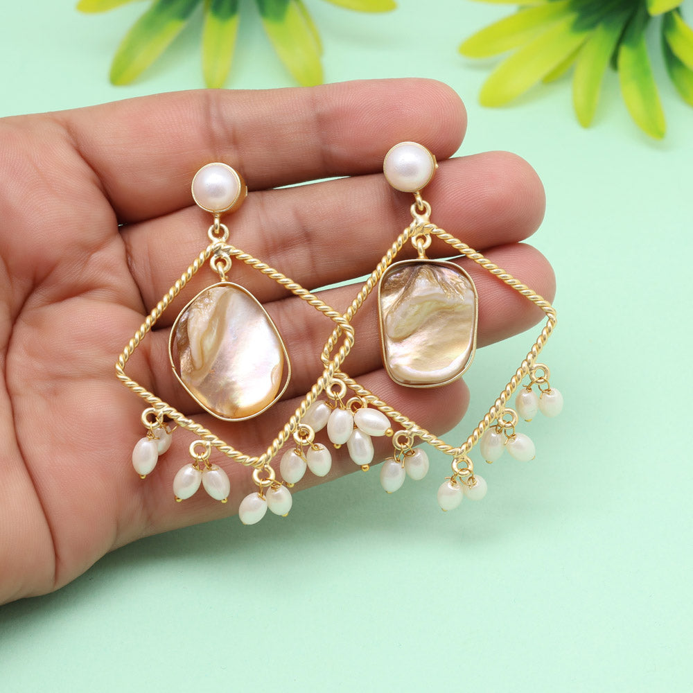 Bright White Color Amrapali Earrings
