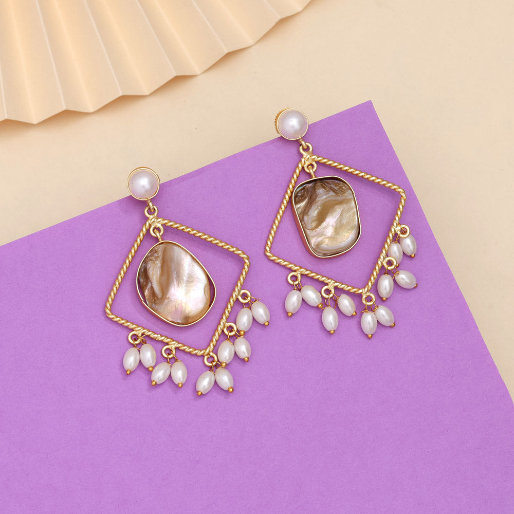 Bright White Color Amrapali Earrings