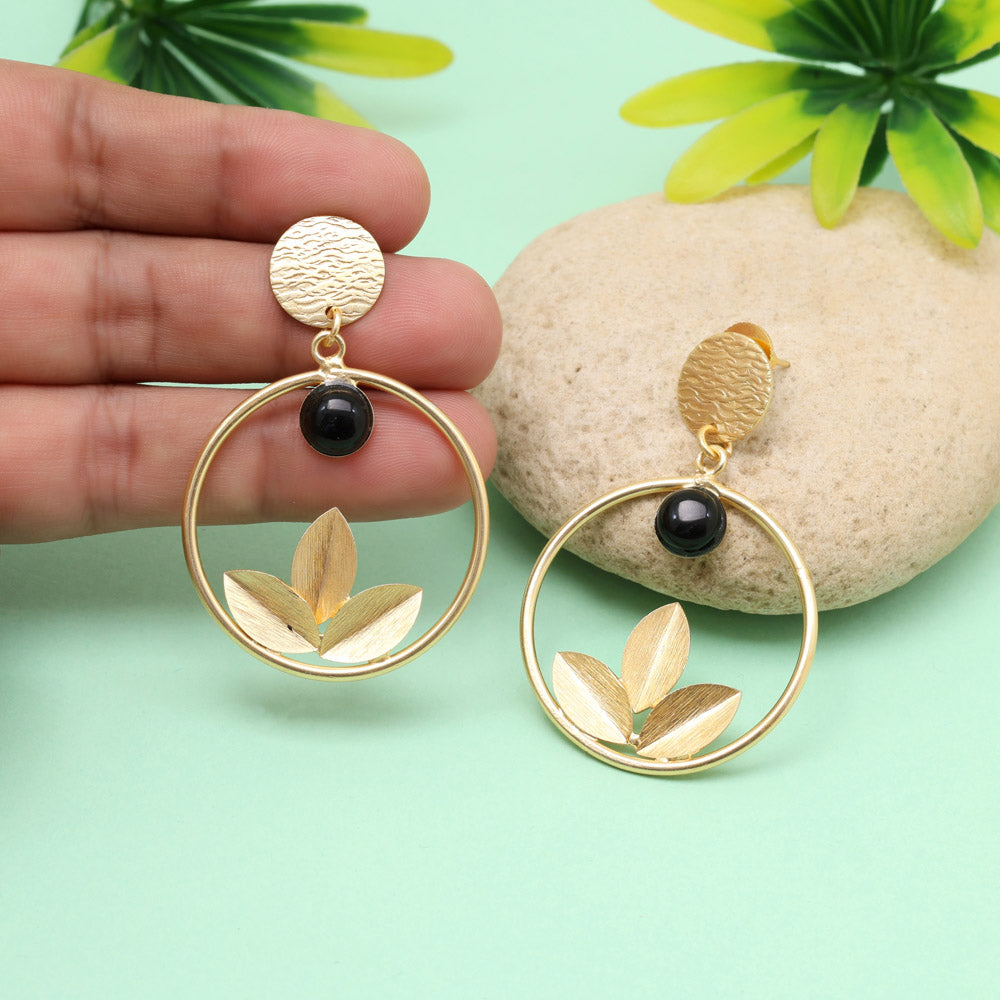 Jet Black Color Amrapali Earrings