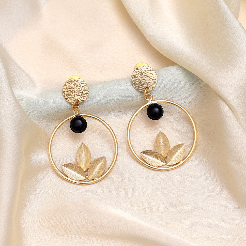 Jet Black Color Amrapali Earrings