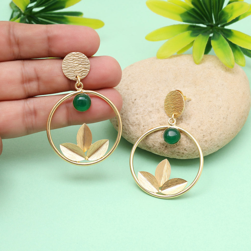 Forest Green Color Amrapali Earrings