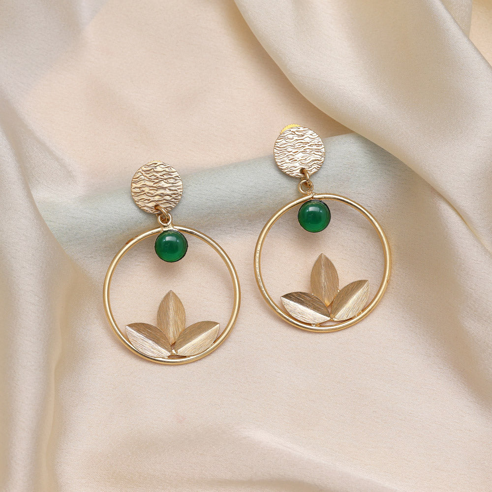 Forest Green Color Amrapali Earrings