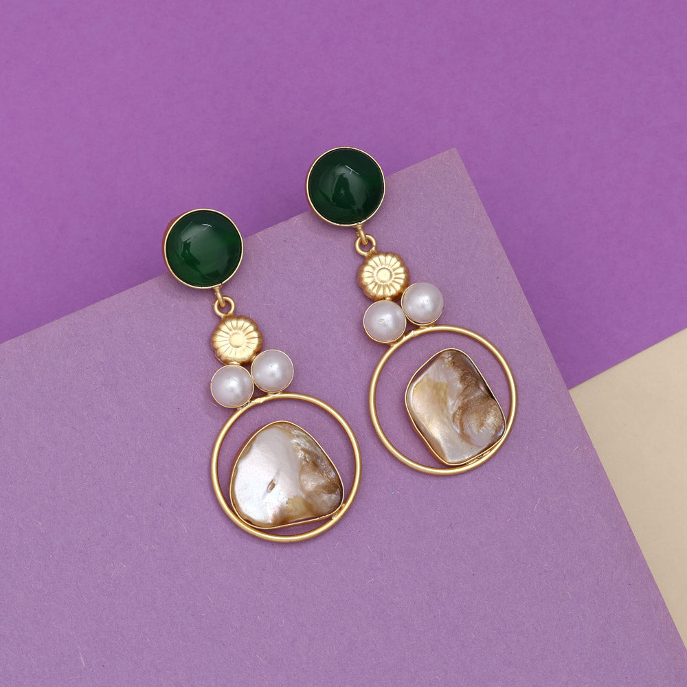 Garden Green Color Amrapali Earrings
