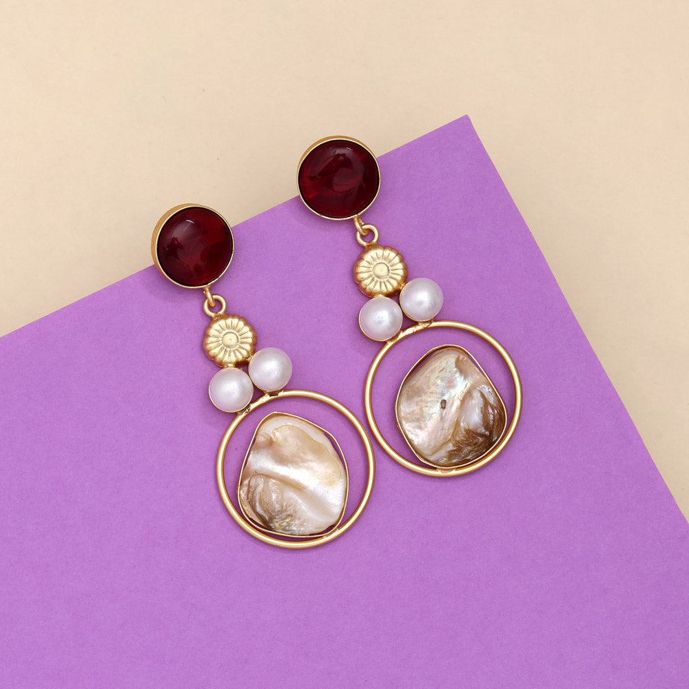 Plum Maroon Color Amrapali Earrings