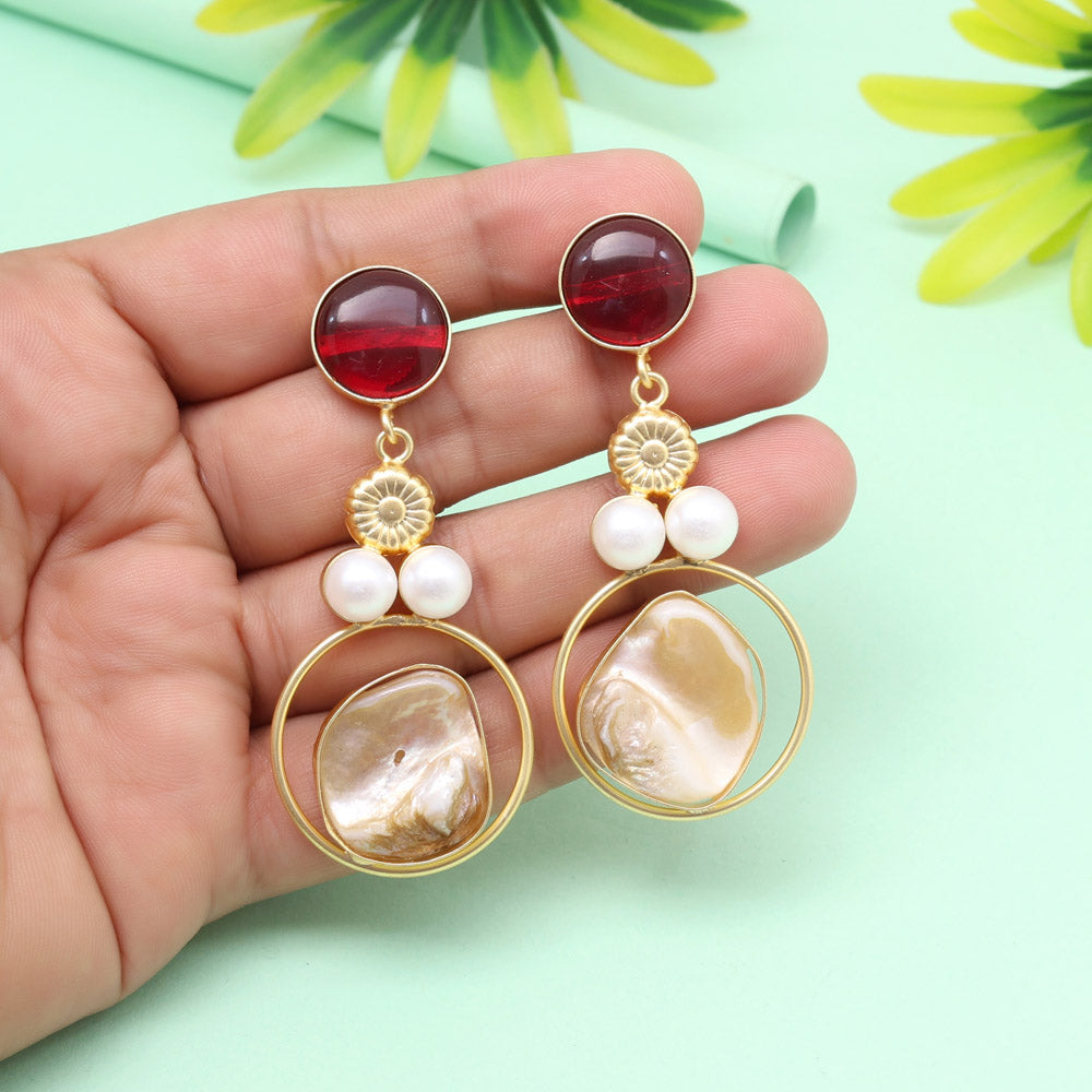 Plum Maroon Color Amrapali Earrings